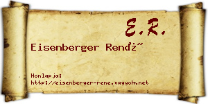 Eisenberger René névjegykártya